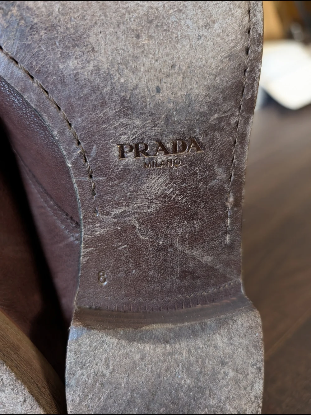 PRADA Soft Brown Leather Men's Chukka Boots Derbies Prada Sz 8 (US 9.5)
